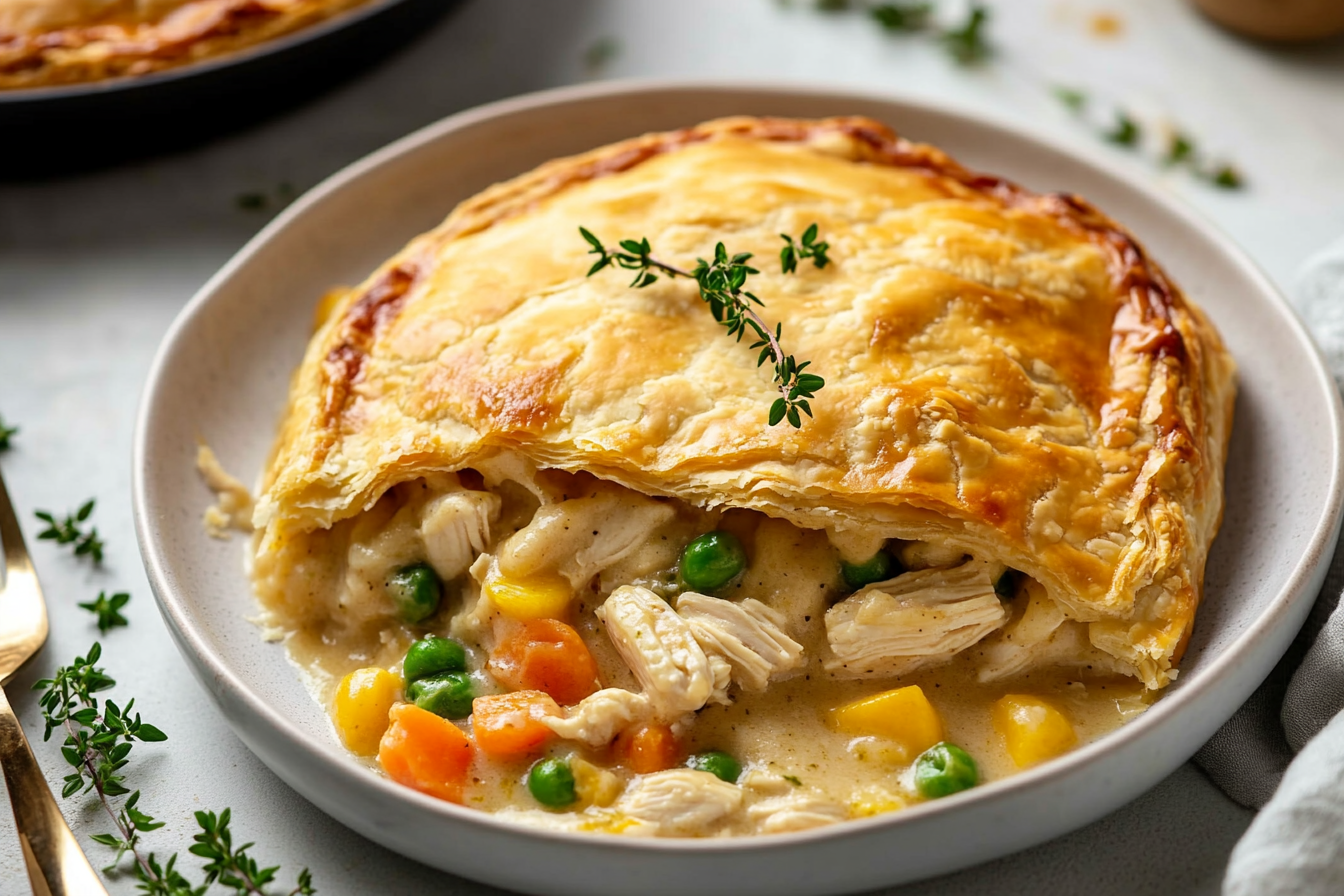 Chicken Pot Pie Casserole with Crescent Roll Crust