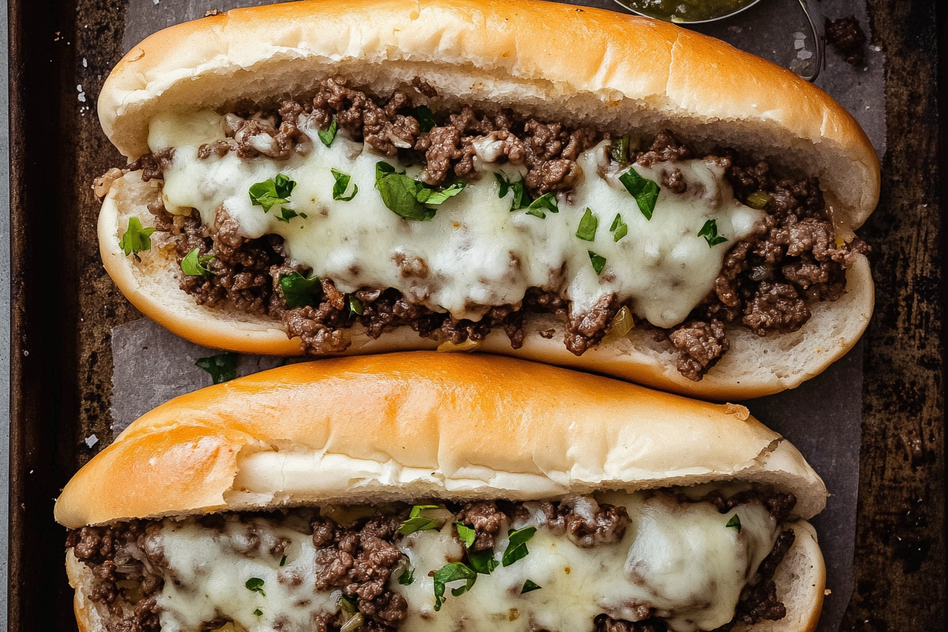 Ground Beef Philly Cheesesteaks