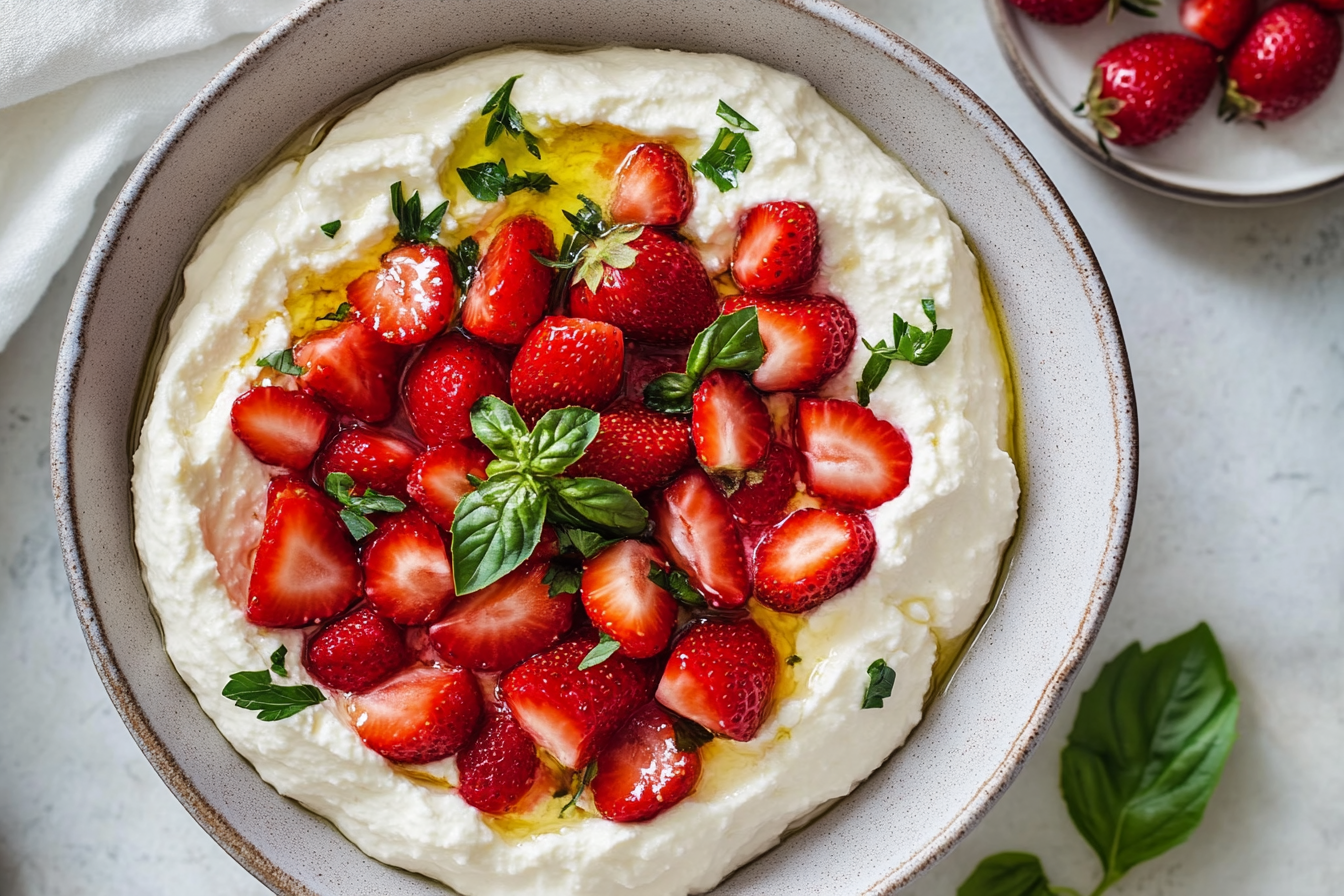 Whipped Feta Dip with Macerated Strawberries: A Sweet and Savory Appetizer