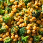 Cheesy Broccoli Cheddar Chickpea Skillet