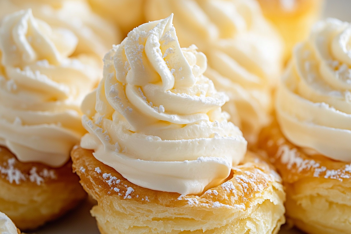 Puff Pastry Cream Horns
