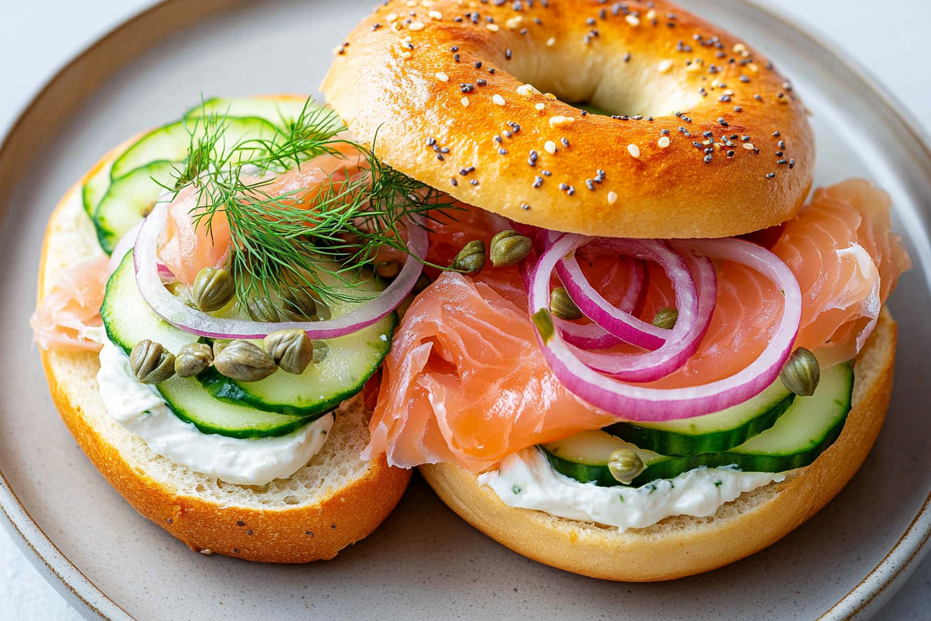 Smoked Salmon Bagel Sandwich