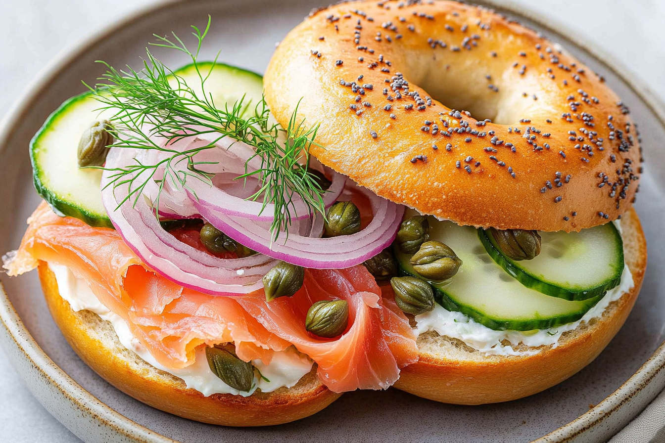 Smoked Salmon Bagel Sandwich