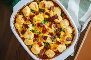 BBQ Turkey Biscuit Casserole