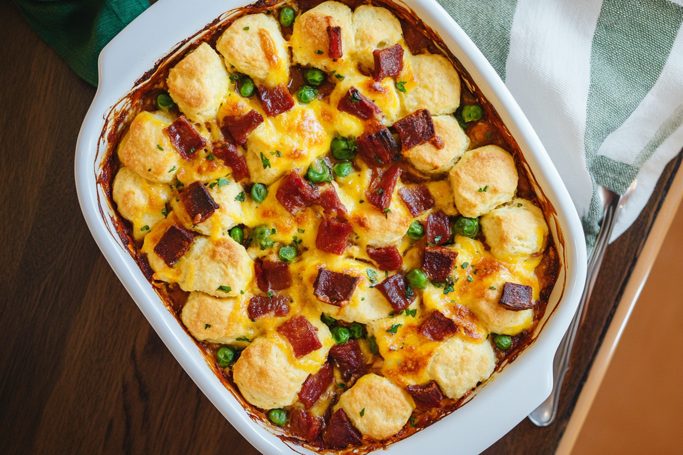 BBQ Turkey Biscuit Casserole