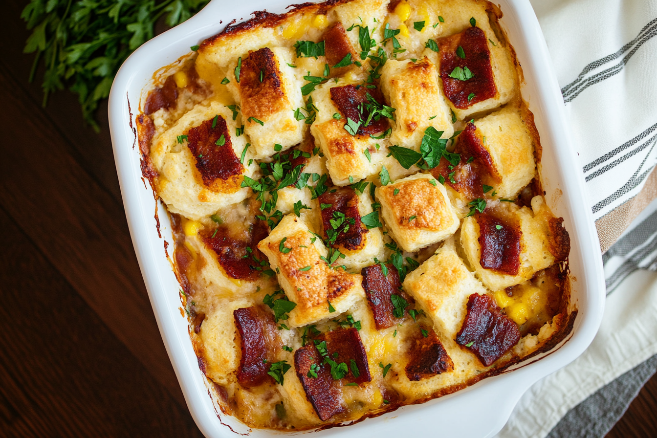 BBQ Turkey Biscuit Casserole Recipe