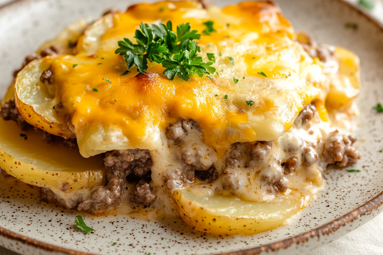 Hamburger Loaded Potato Casserole