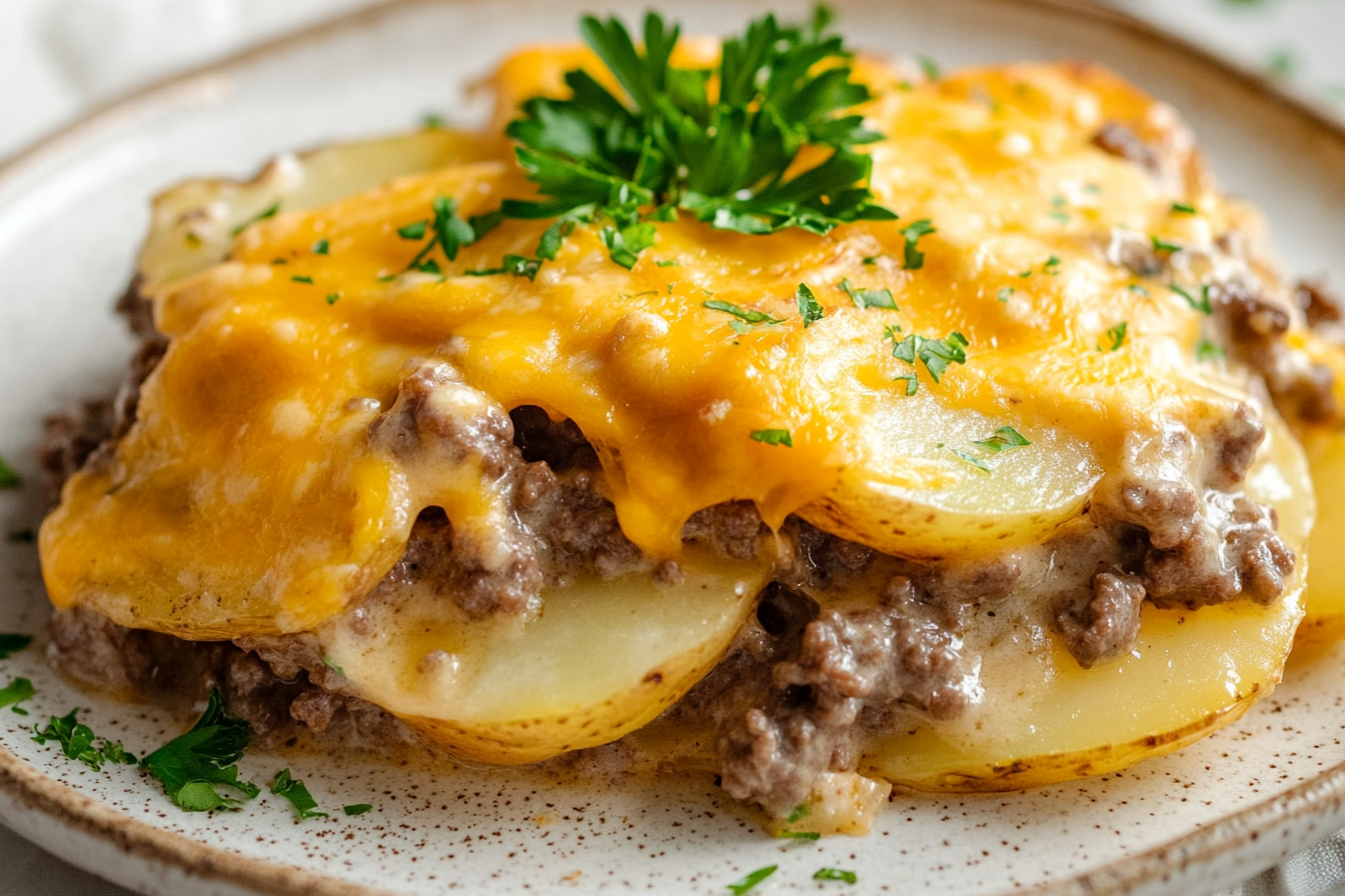 Hamburger Loaded Potato Casserole