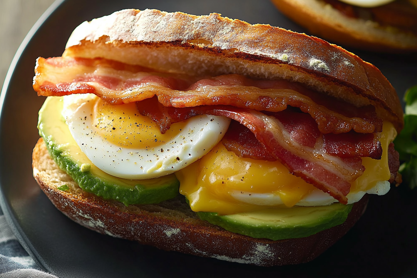Bacon Egg Avocado Sandwich
