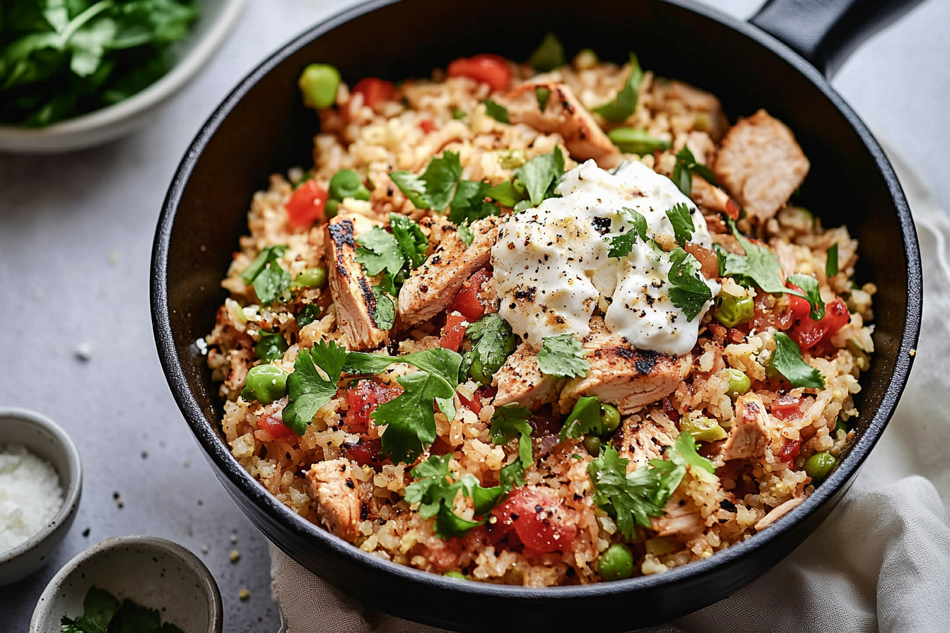 Turkey Taco and Cauliflower Rice Skillet
