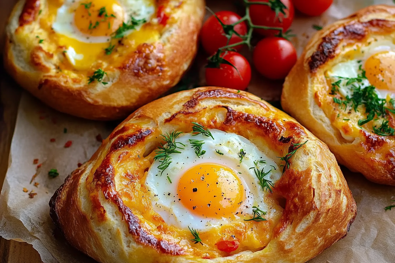 Egg and Cheese Stuffed Bazlama Bread