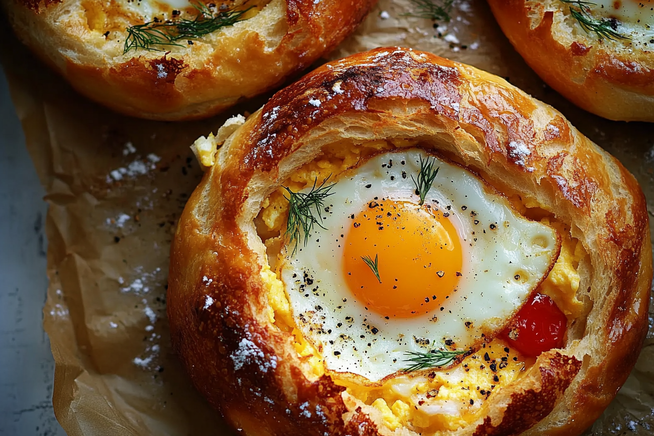 Egg and Cheese Stuffed Bazlama Bread