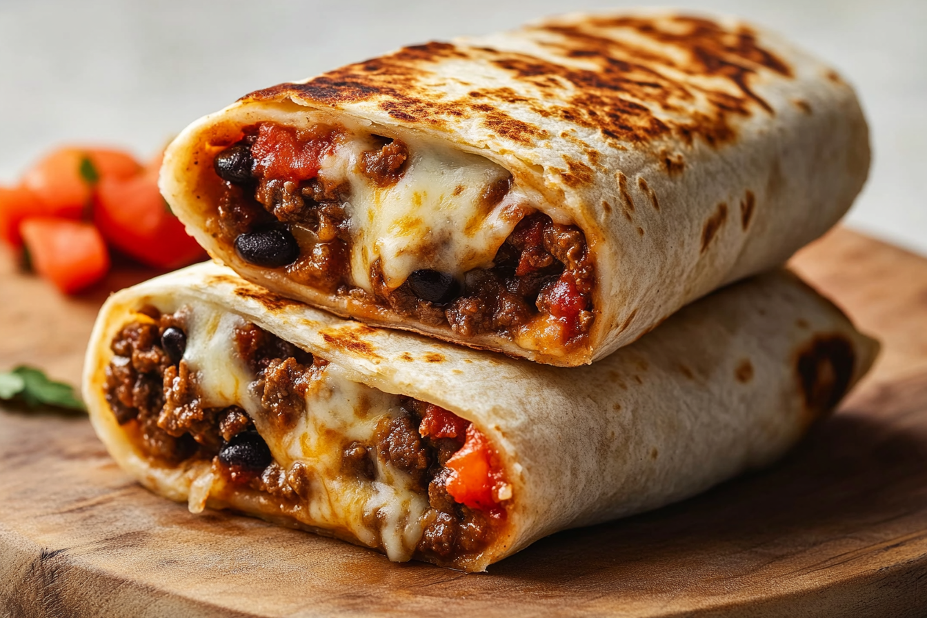 Cheesy Beef Burritos
