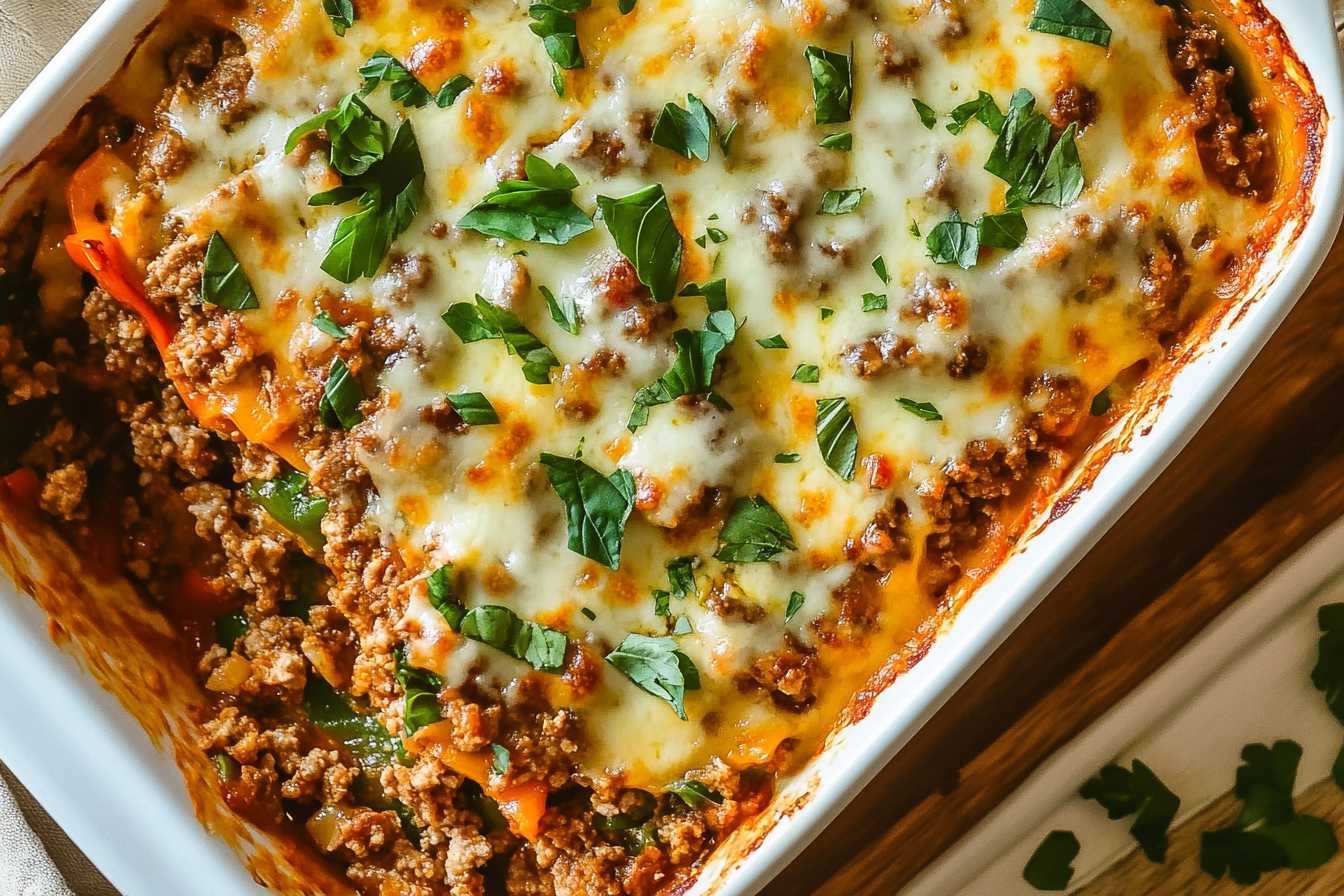 Stuffed Pepper Casserole with Ground Turkey