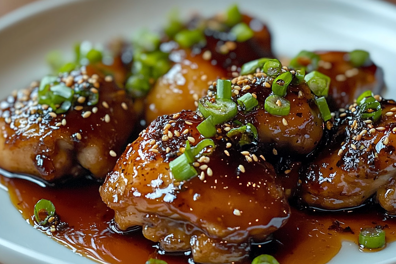 Glazed Soy Sauce Brown Sugar Chicken Thighs 