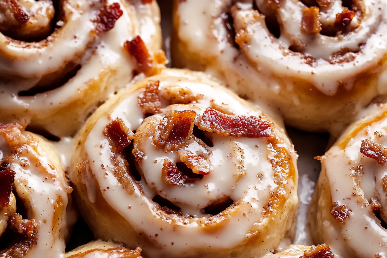 Bourbon Maple Bacon Cinnamon Rolls 