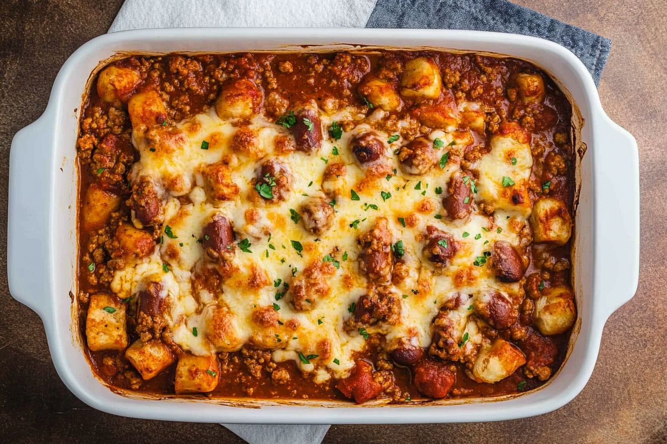 Chili Cheese Dog Bubble Up Casserole