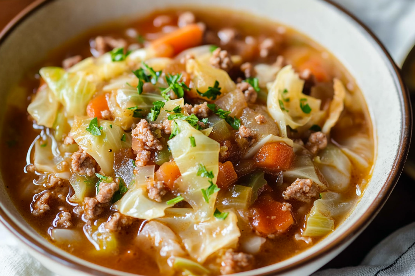 Cabbage Soup with Ground Beef
