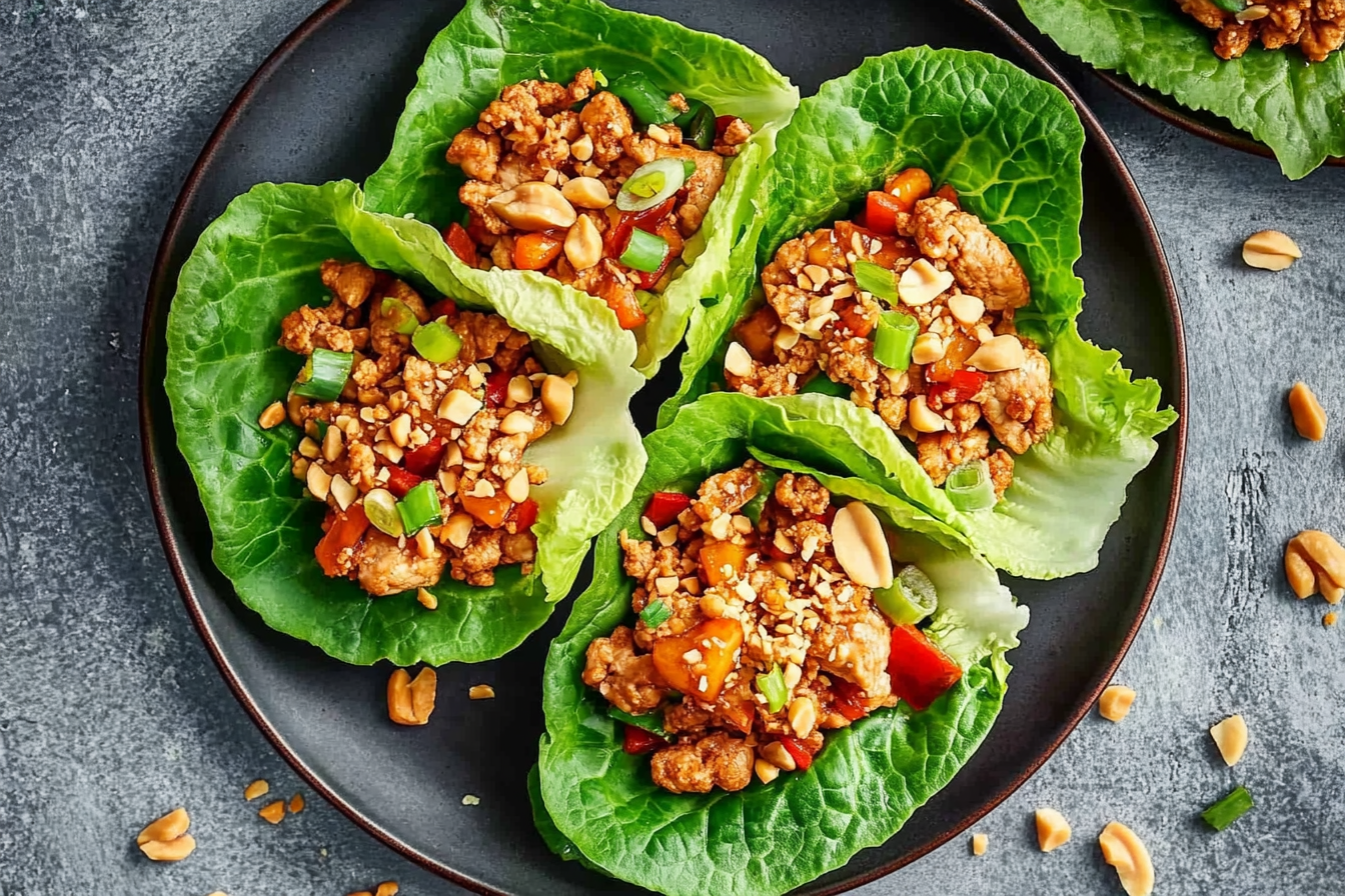 Thai Peanut Chicken Lettuce Wraps