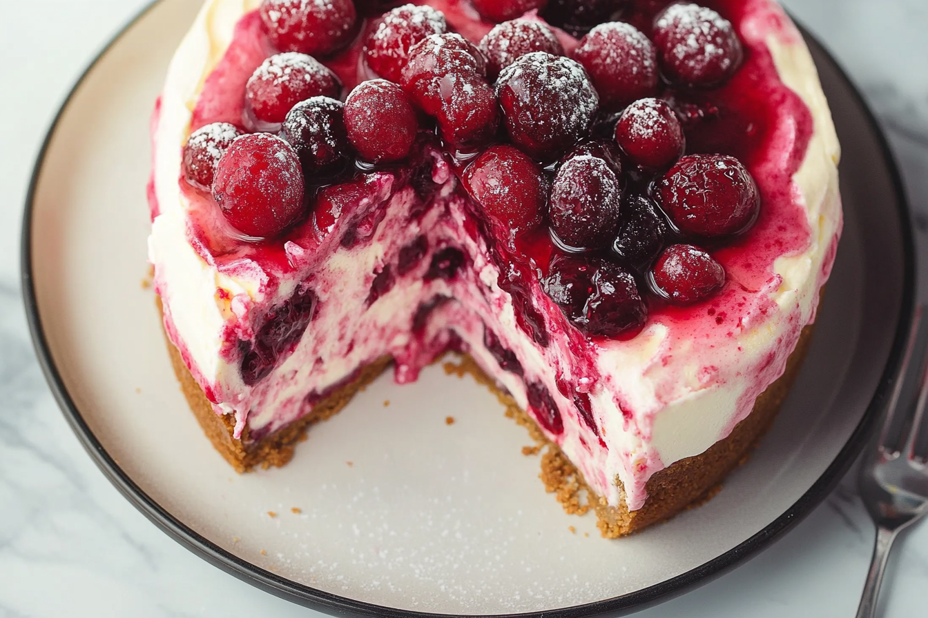 No Bake Cranberry Cheesecake

