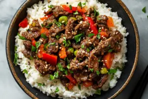 Beef and Pepper Rice Bowl