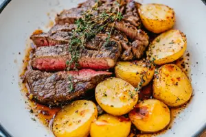 Juicy Pan-Fried Garlic Steak and Potatoes Recipe Outline