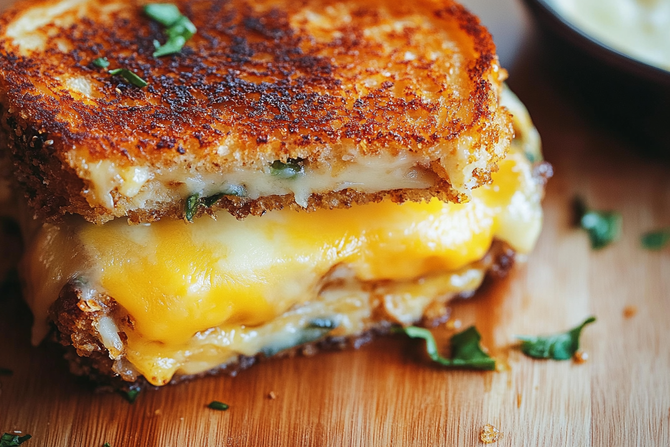 Cheese-Crusted Hawaiian Grilled Cheese