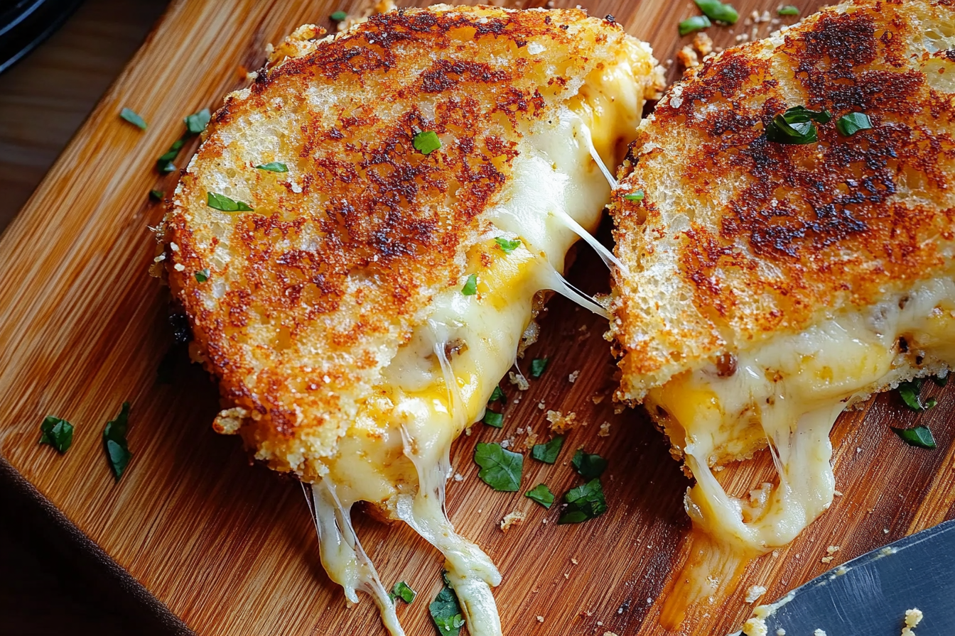 Cheese-Crusted Hawaiian Grilled Cheese