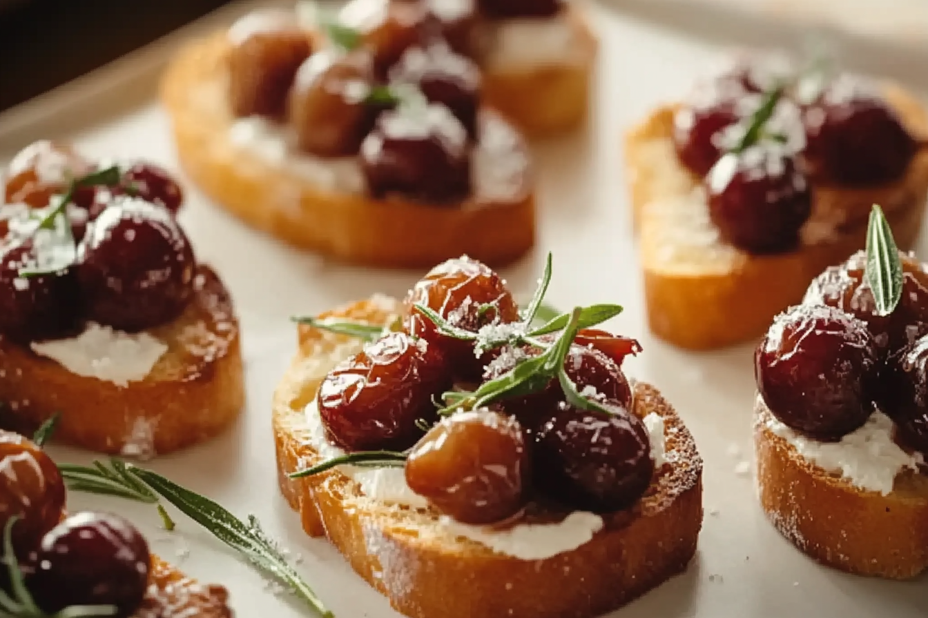 Roasted Grape Crostini