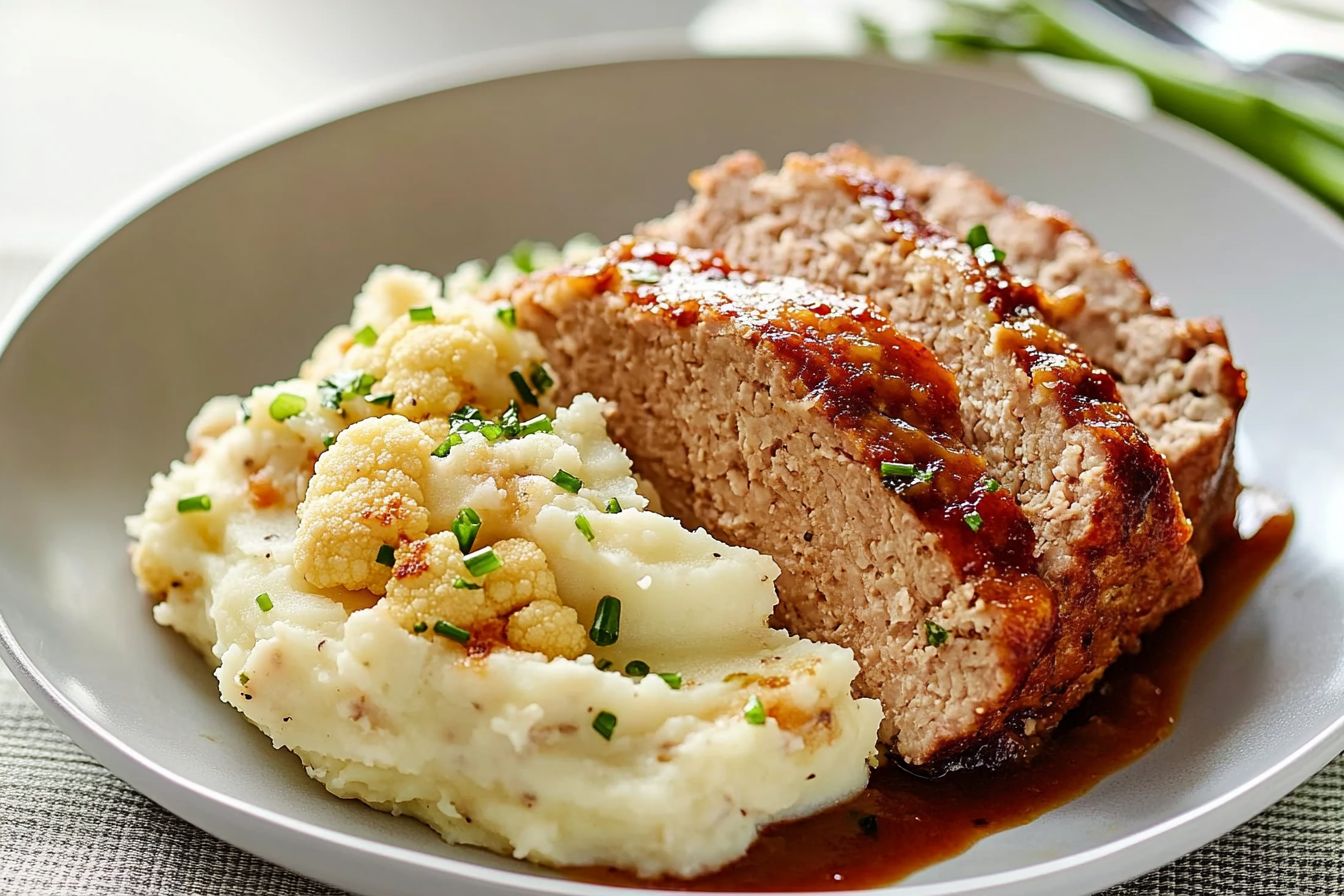 Turkey Meatloaf with Mashed Cauliflower