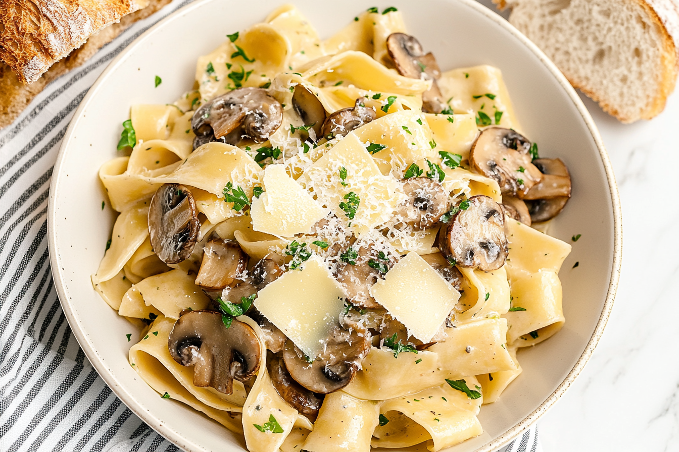 creamy mushroom tagliatelle