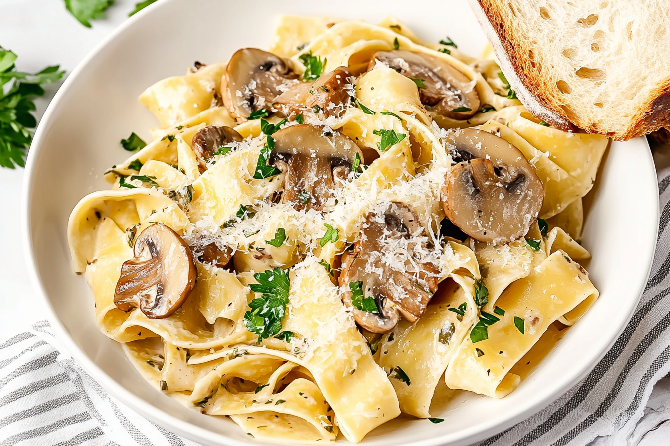 creamy mushroom tagliatelle

