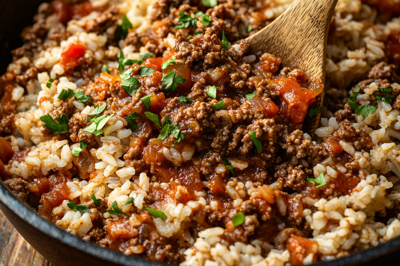 Ground Beef and Rice Skillet