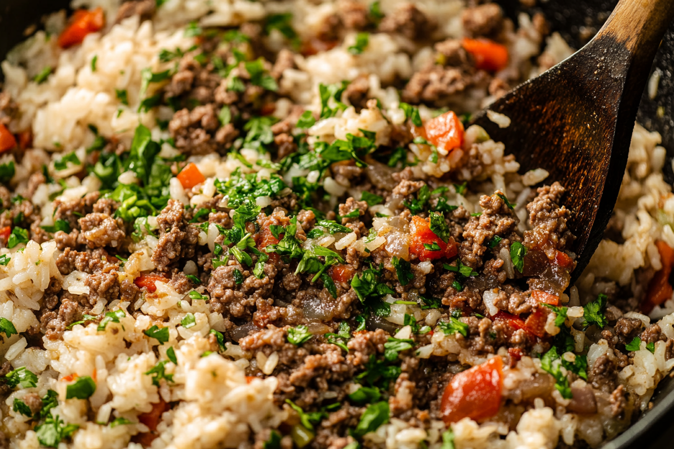 Ground Beef and Rice Skillet

