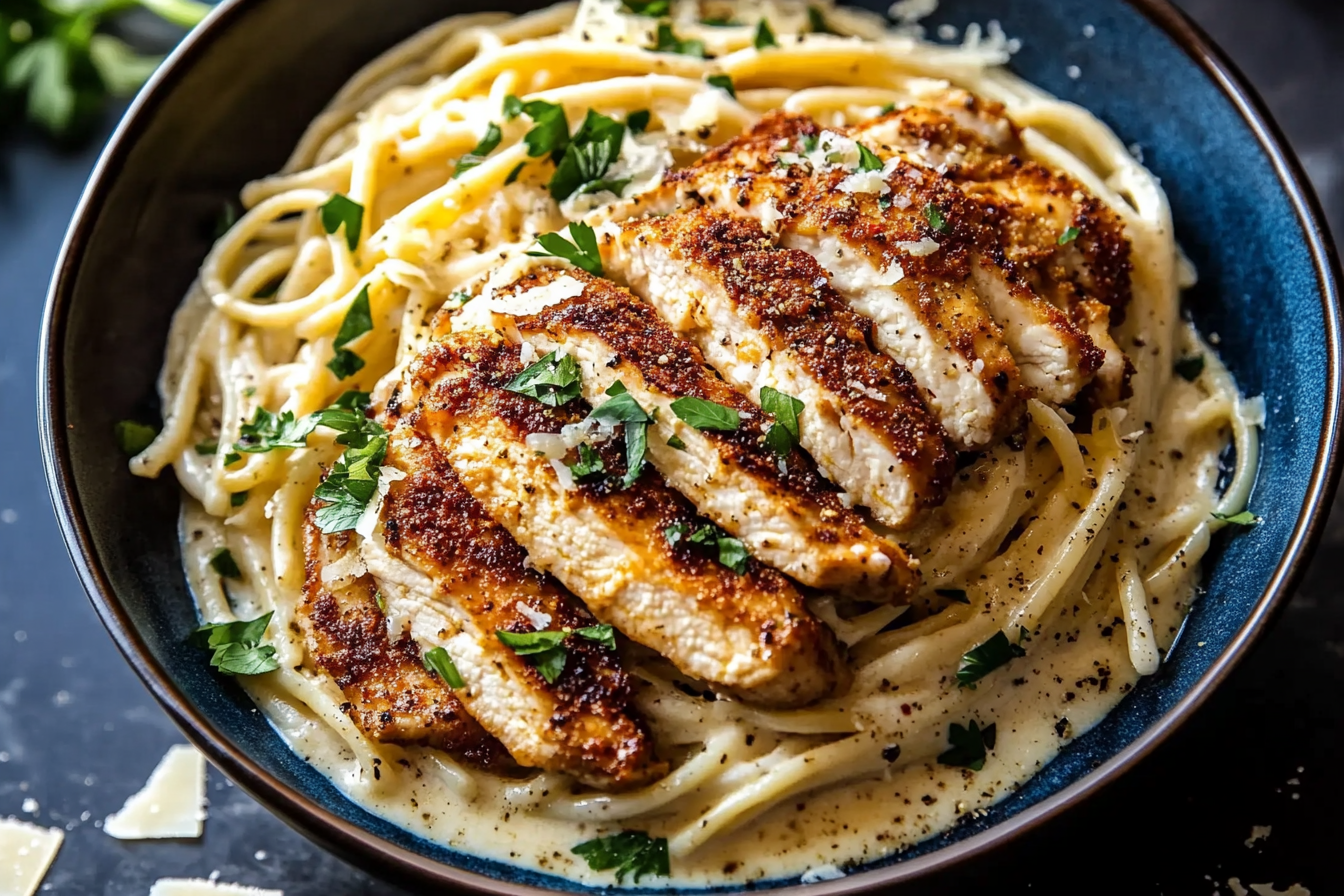 Lemon Pepper Cajun Chicken Fettuccine Alfredo