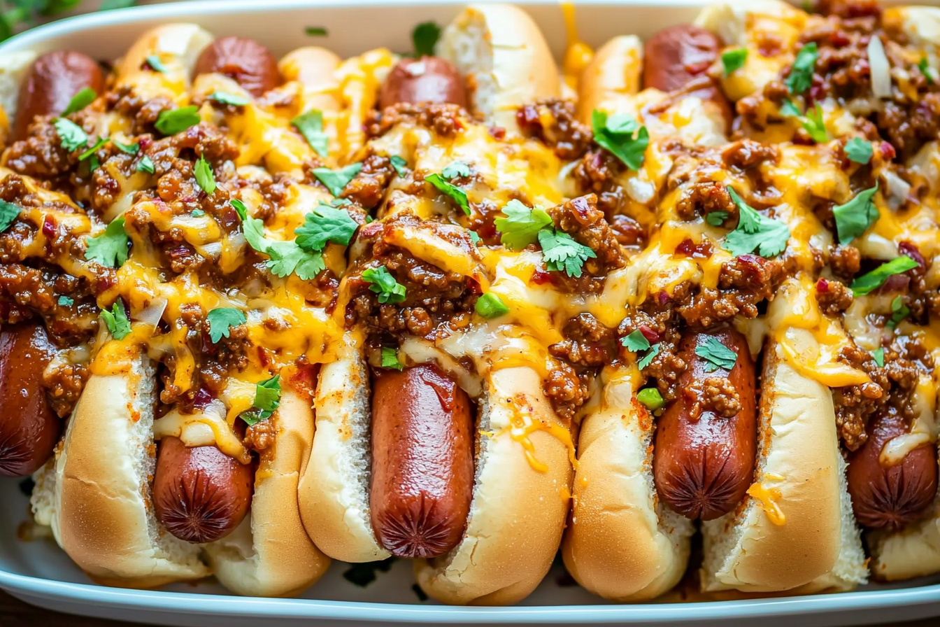 Baked Chili Cheese Dogs