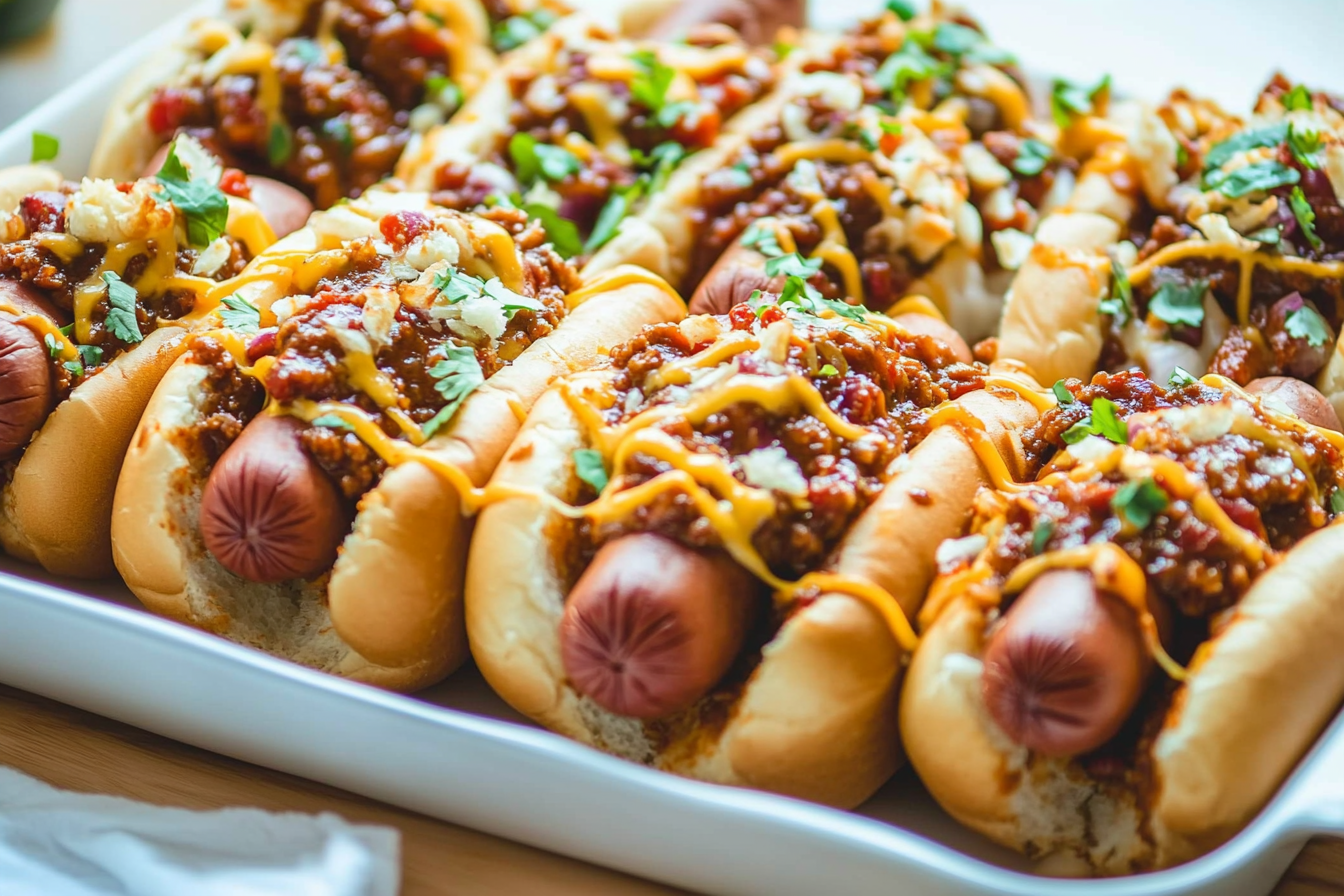 Baked Chili Cheese Dogs

