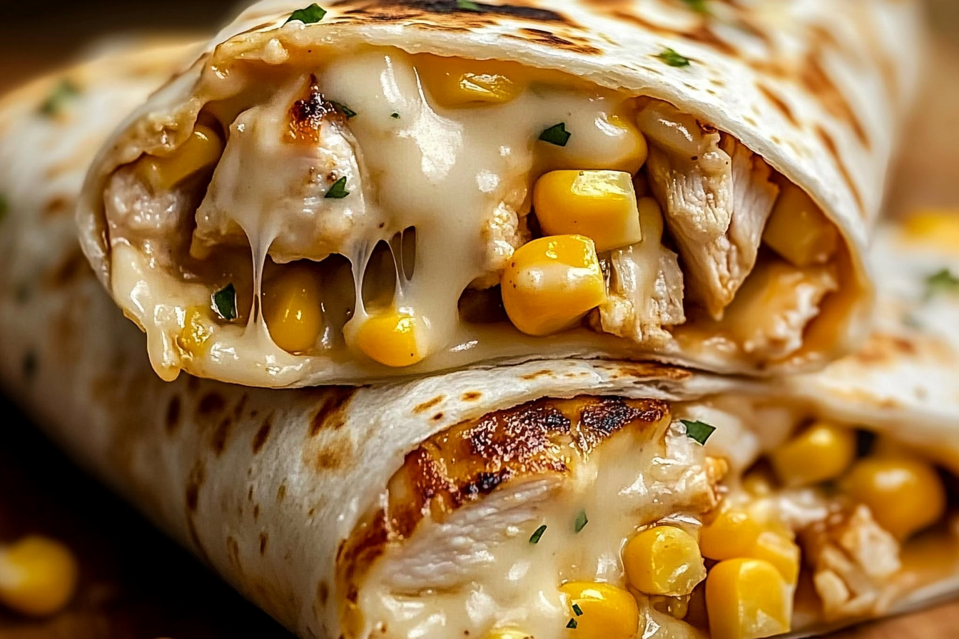 Cheesy Garlic Chicken Wraps