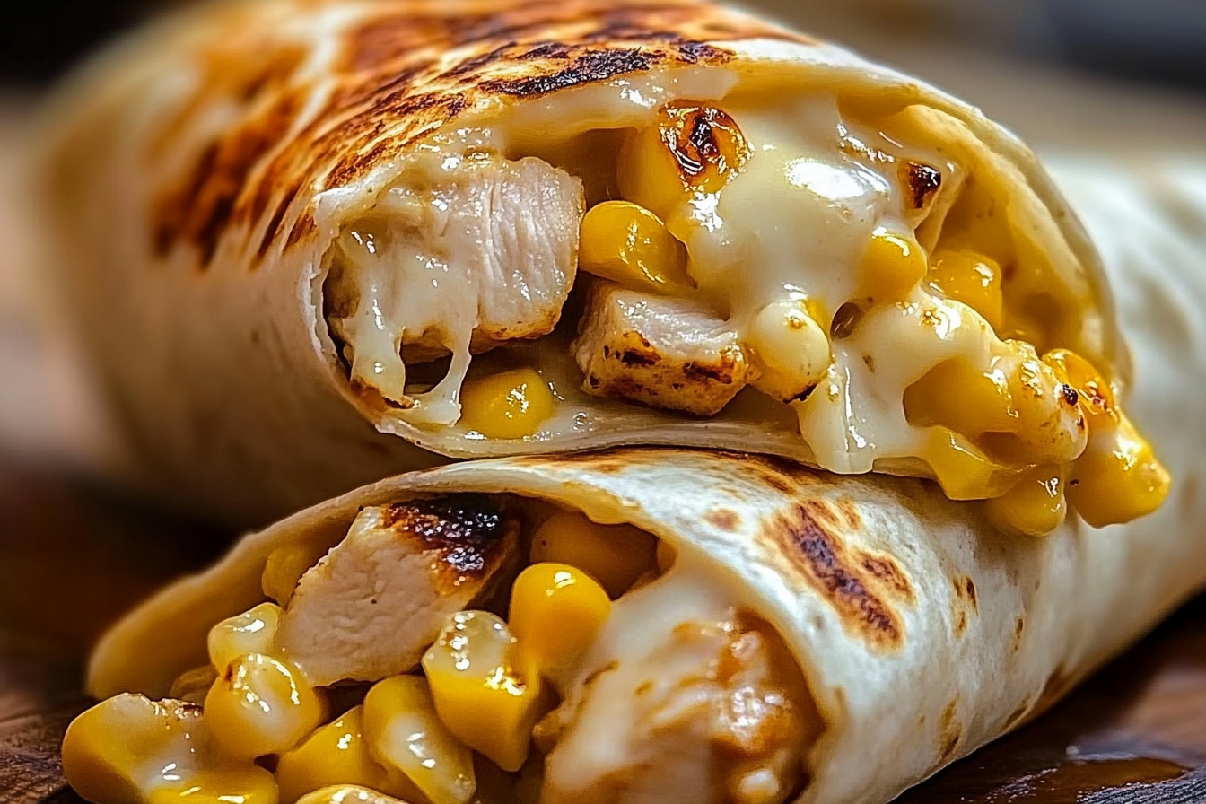 Cheesy Garlic Chicken Wraps