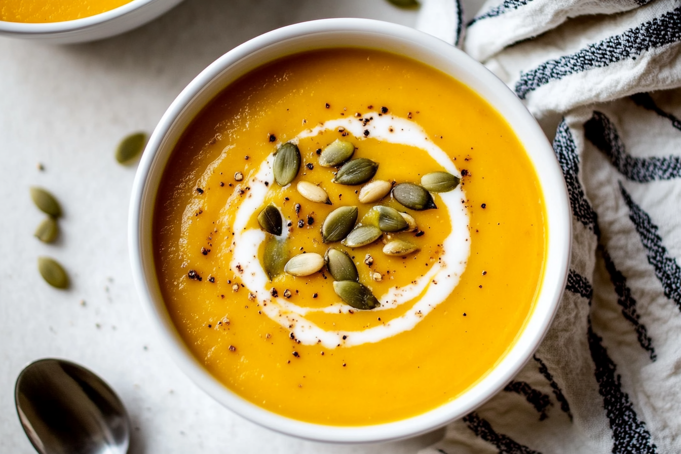 Butternut Squash Soup with Toasted Pumpkin Seeds