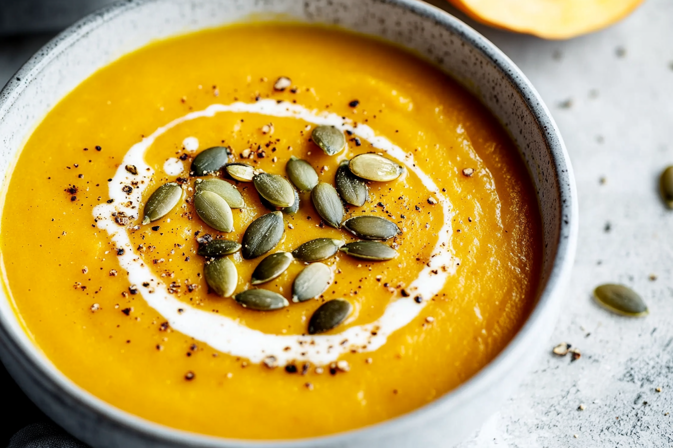 Butternut Squash Soup with Toasted Pumpkin Seeds