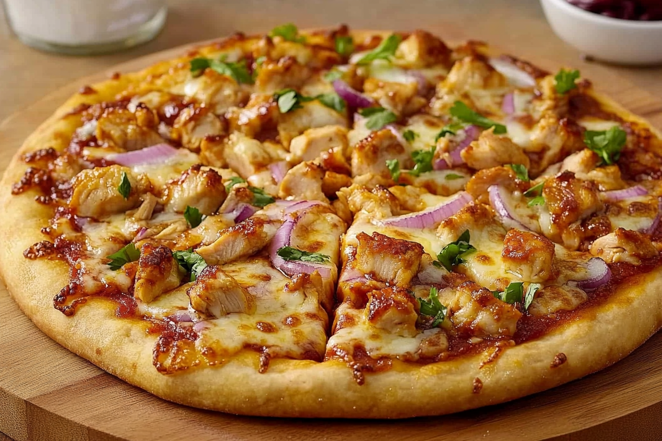 BBQ chicken pizza
