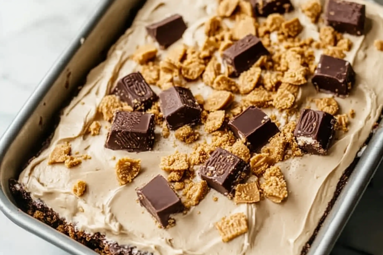 Peanut Butter Chocolate Poke Cake