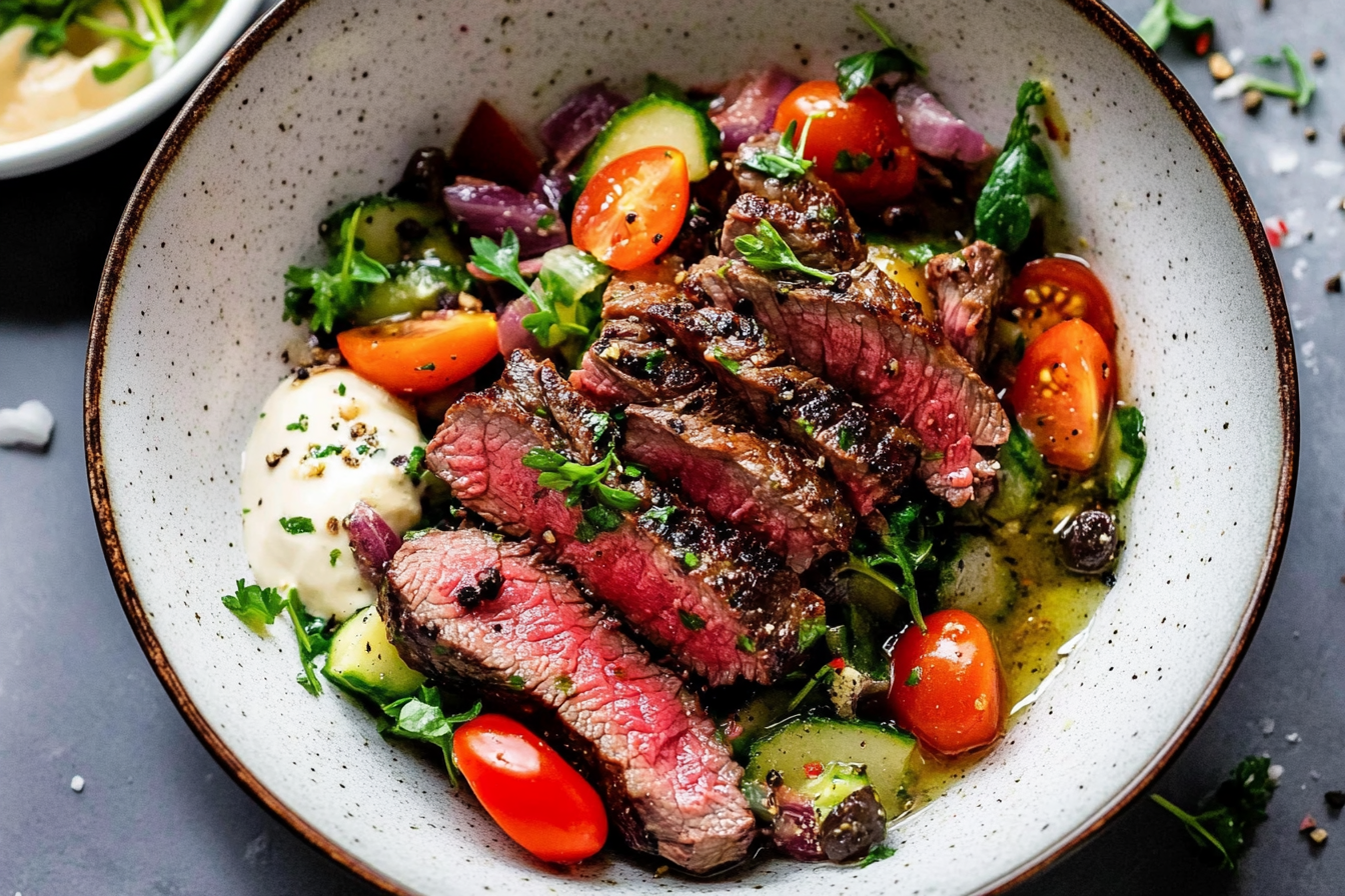 Healthy Mediterranean Steak Bowl