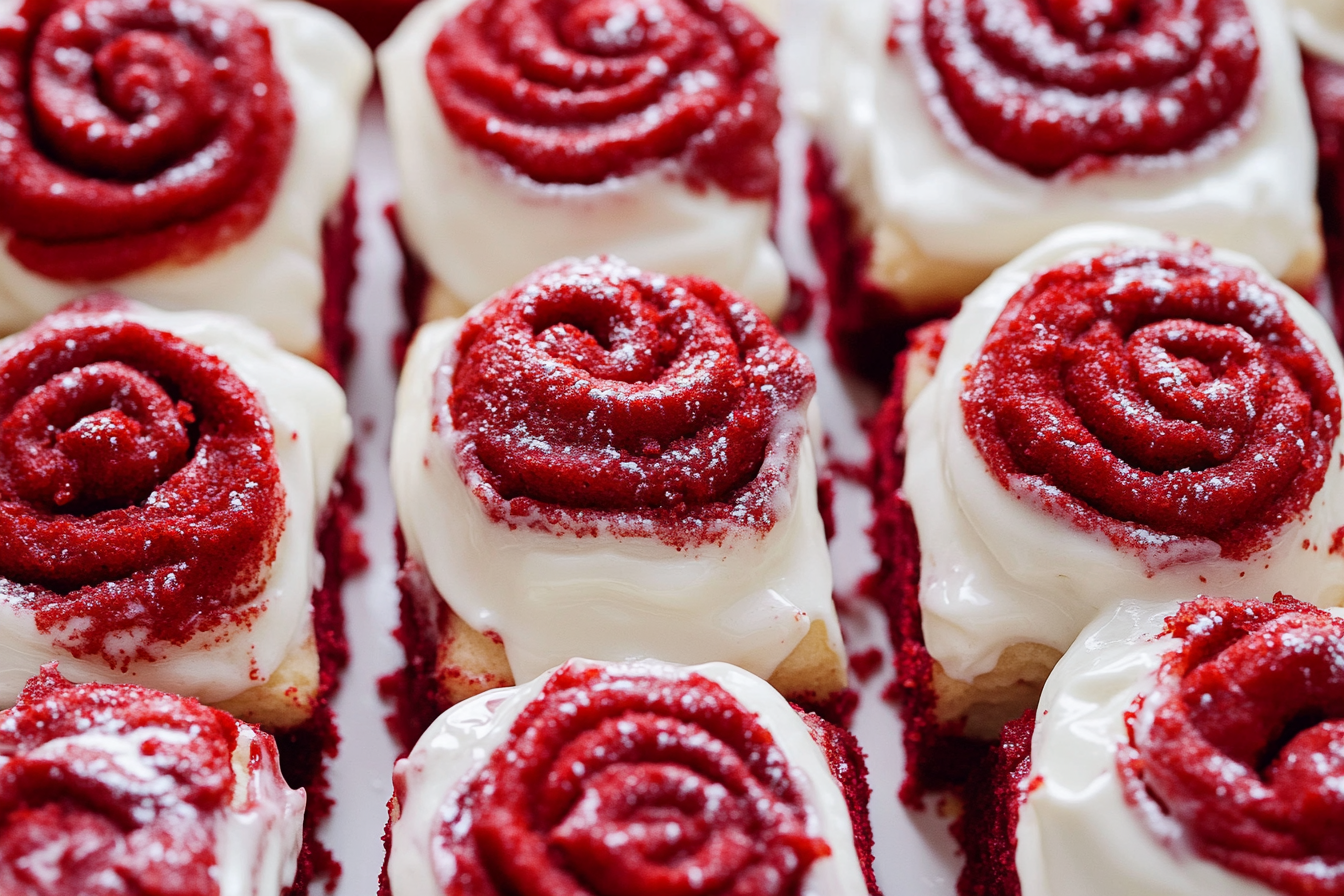red velvet cinnamon rolls