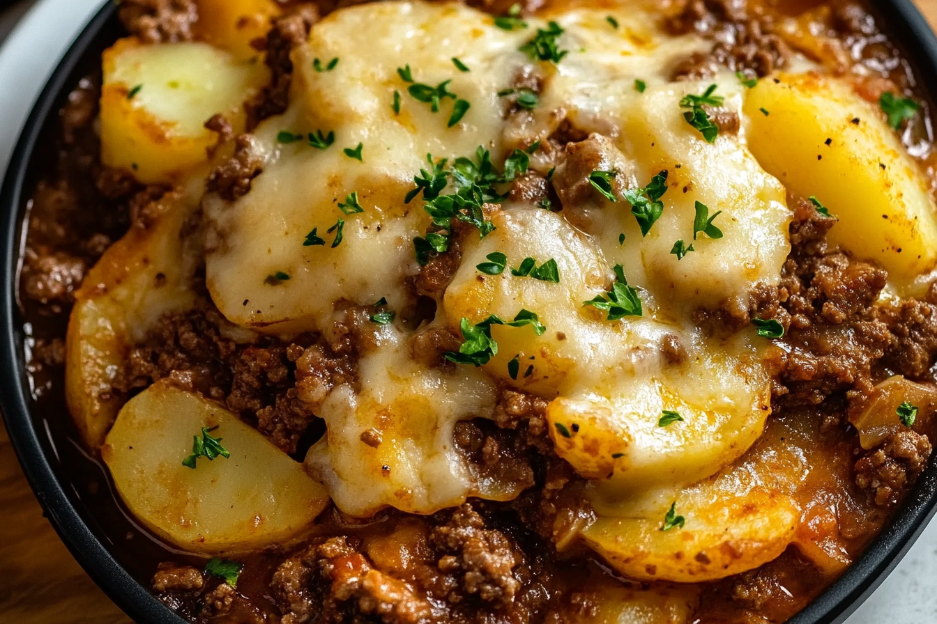 Hobo Casserole with Ground Beef & Potatoes