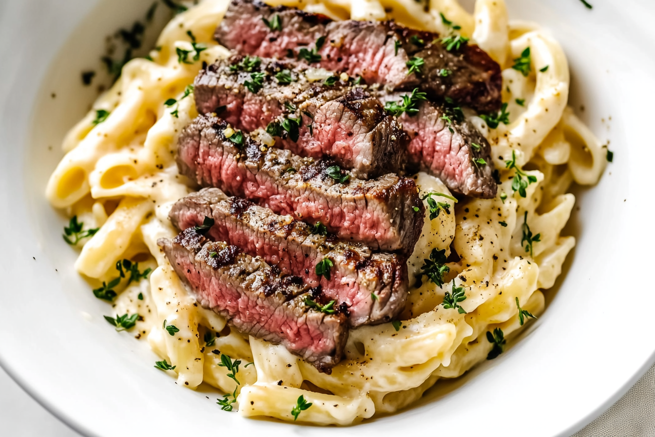 Steak Pasta Alfredo