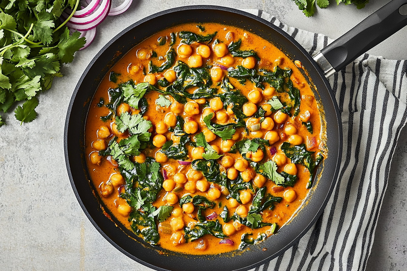 Vegetarian Chana Masala with Spinach: Flavorful & Nutritious