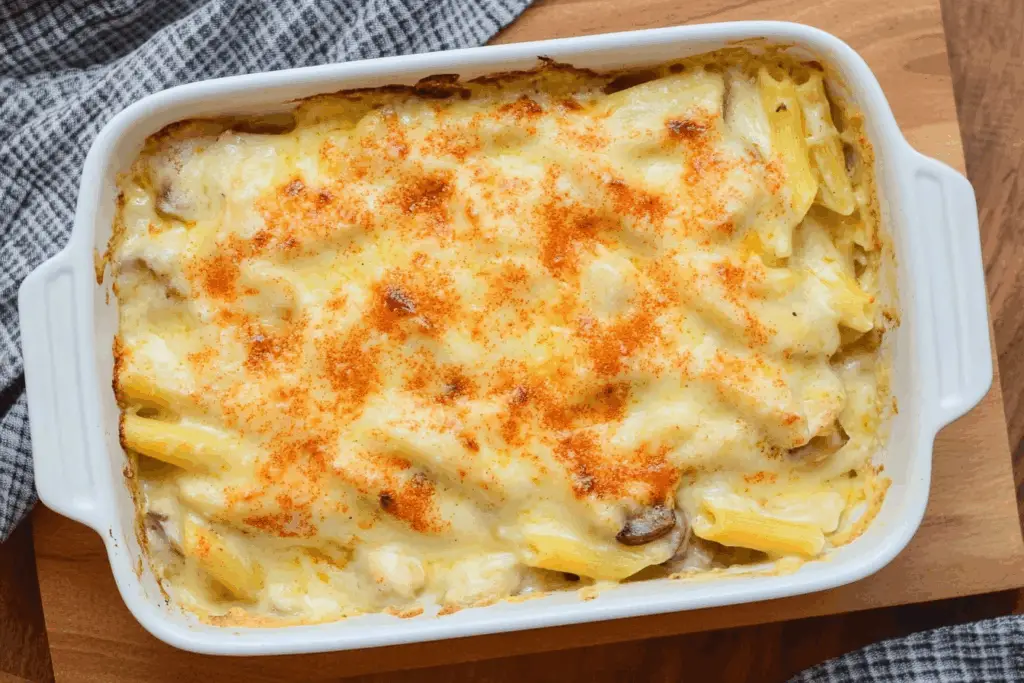 hree-Cheese Chicken Penne Pasta Bake