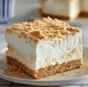Sliced Woolworth's Icebox Cake showing creamy lemon layers and graham crackers